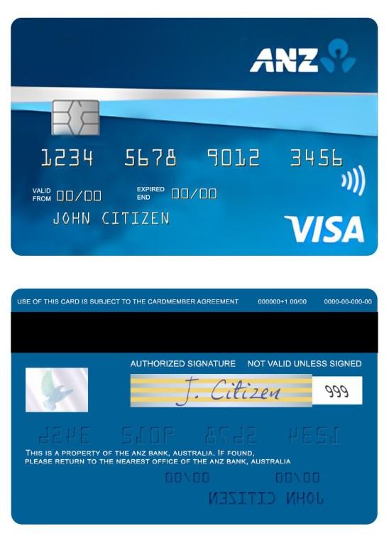 Australia ANZ Bank First credit visa card